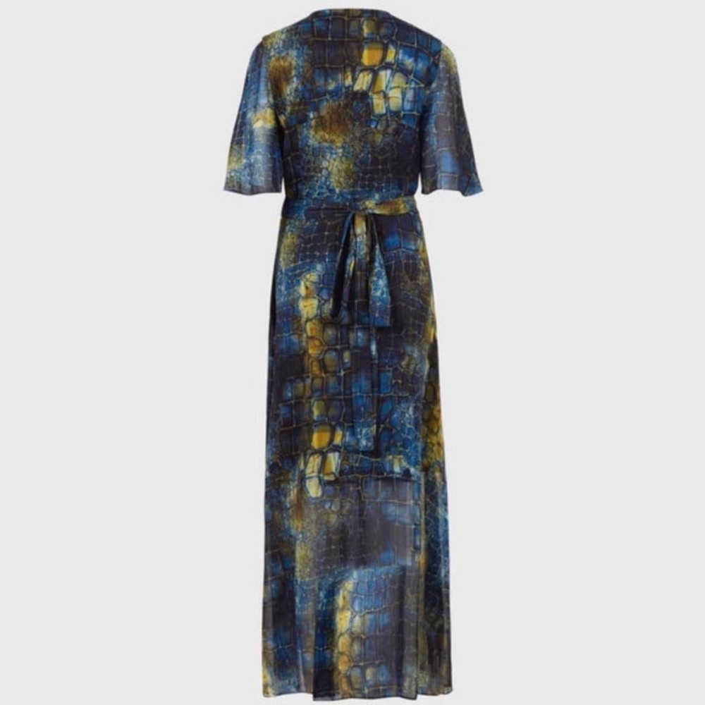 All Saints Blue Animal Print Dress Size 2